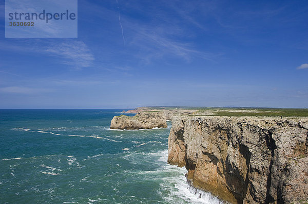 Steilküste Cabo de Sao Vicente  Algarve  Portugal