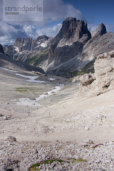 Rosengartenspitze mit Vajolettal  Dolomiten  Südtirol  Italien  Europa