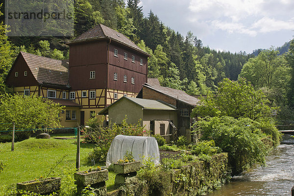 Buschmühle  Kirnitzschtal  Hintere Sächsische Schweiz  Elbsandsteingebirge  Sachsen  Deutschland  Europa