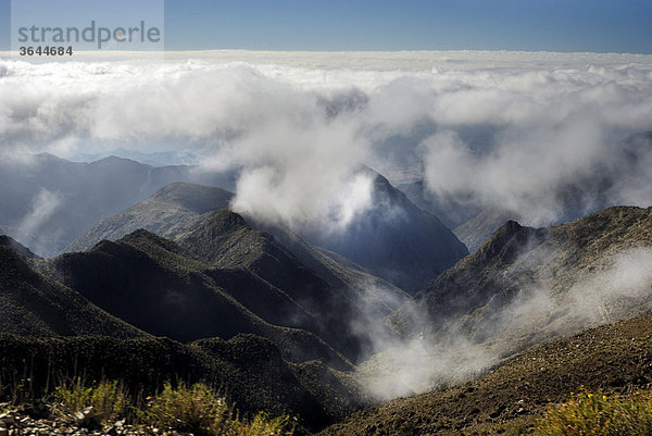 Über den Wolken im Nationalpark Villavicencio  Anden bei Mendoza  Argentinien  Südamerika