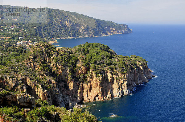 Wilde Küstenlandschaft mit Blick auf das Cap de Begur  bei Begur  Costa Brava  Spanien  Iberische Halbinsel  Europa