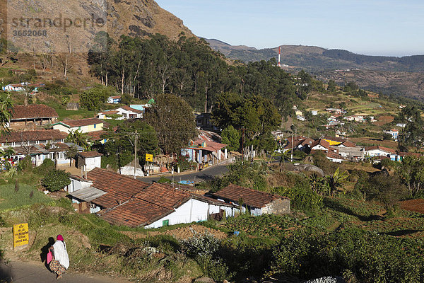 Dorf in Nilgiri Hills nahe Ooty  Nilgiris  Tamil Nadu  Tamilnadu  Südindien  Indien  Südasien  Asien