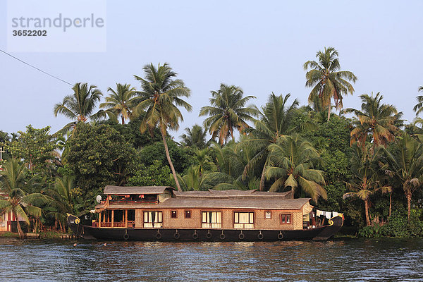 Hausboot  Pamba River  Backwaters bei Alleppey  Alappuzha  Kerala  Südindien  Indien  Südasien  Asien
