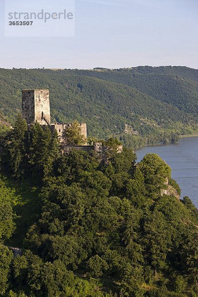 Burg Gutenfels in Kaub am Rhein  Rheinland-Pfalz  Deutschland  Europa