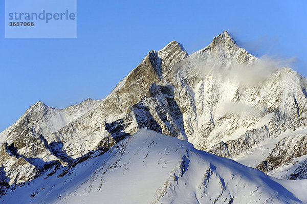 Täschhorn und Dom  Zermatt  Wallis  Schweiz  Europa  Europa