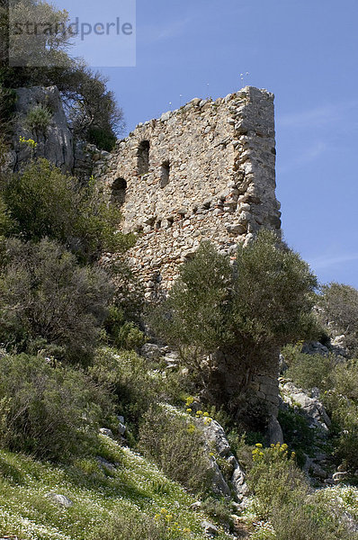 Olympos bei Kemer südlich von Antalya Türkei antike Stadt mit Ruinen und Ausgrabungen Akropolis