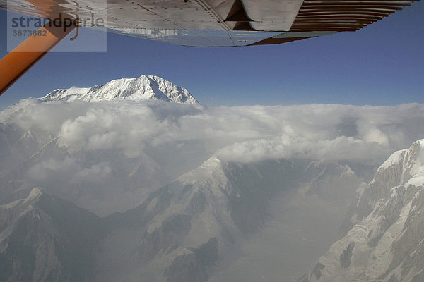 Luftaufnahme vom Mt McKinley auch Denali genannt Alaska USA