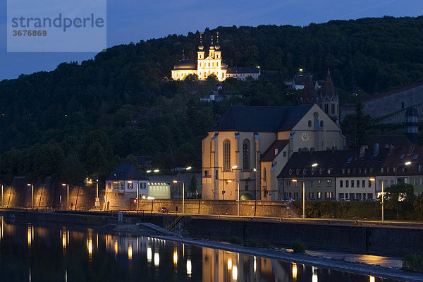 Wallfahrtskirche St Maria Käppele und Kirche St Burkard Würzburg Main Unterfranken Bayern