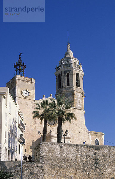 Pfarrkirche in Sitges an der Costa de Garraf - Katalonien Spanien