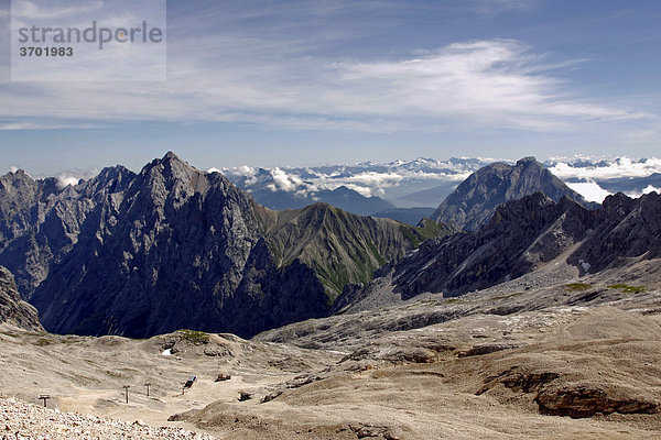 Zugspitzplatt  Zugspitze  Wettersteingebirge  Bayern  Deutschland  Europa