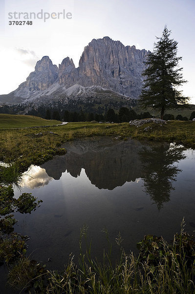 Südseite des Langkofel  Dolomiten  Südtirol  Italien  Europa