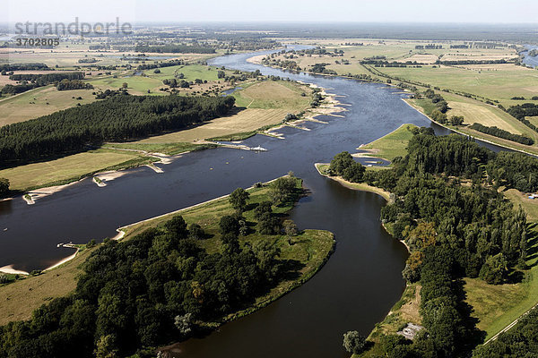 Luftaufnahme  Fluss  Elbe