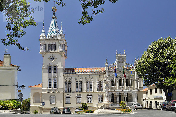 Rathaus von Sintra nahe Lissabon  Teil der Kulturlandschaft Sintra  UNESCO Welterbe  Portugal  Europa