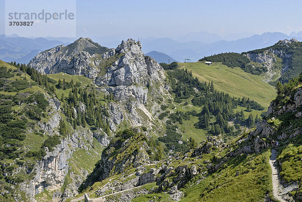 Blick vom Wendelsteinhaus auf Soinwand und Lacherspitz  Bayrischzell  Oberbayern  Bayern  Deutschland  Europa