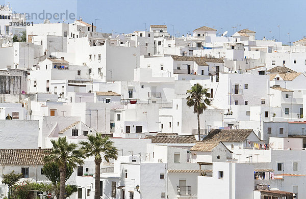 Blick auf einen Teil der Kleinstadt Vejer  Andalusien  Spanien  Europa