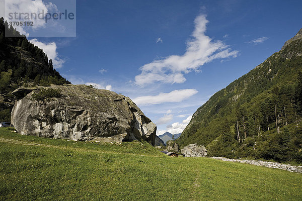 Felsbrocken an der Zufahrt zum Schlegeisstausee  Zillertal  Österreich  Europa
