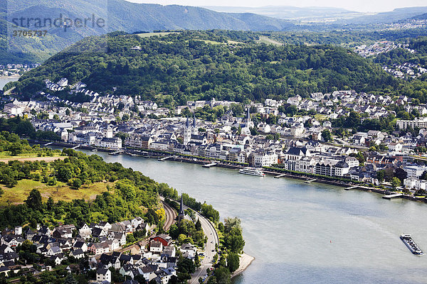 Blick auf Boppard am Rhein  Rheinland-Pfalz  Deutschland  Europa