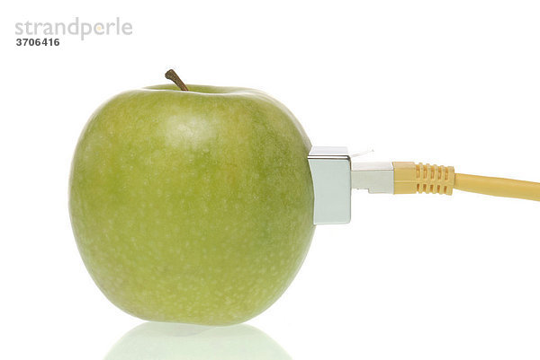 Apfel mit Lan-Kabel