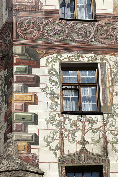 Detail der Fassade vom Hotel Gasthof Goldener Adler  Altstadt Innsbruck  Tirol  Österreich  Europa