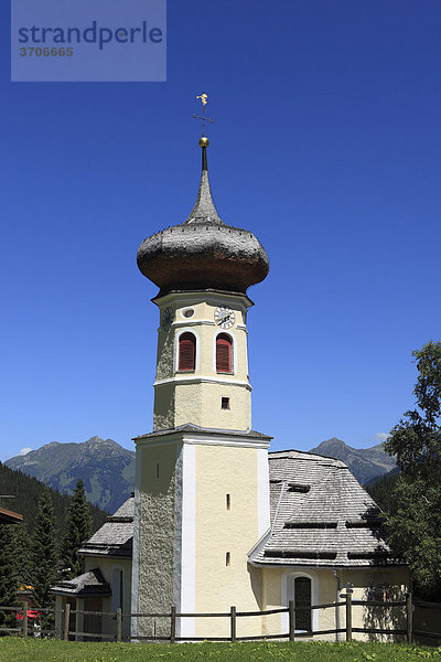 Kirche in Gargellen  Gargellental  Montafon  Vorarlberg  Österreich  Europa