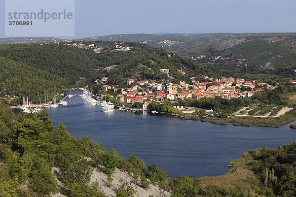 Skradin  Krka River  aeibenik-Knin  Dalmatia  Croatia  Europe