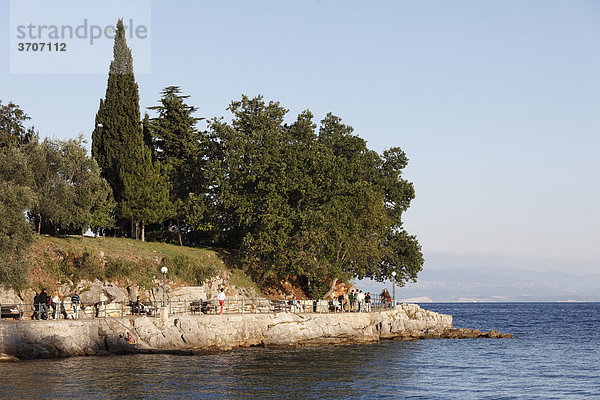 Küste in Ika nahe Opatija  Lungomare  Kvarner  Istrien  Kroatien  Europa