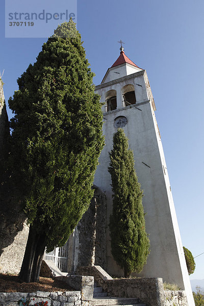 Pfarrkirche St. Markus in Veprinac  Cicarija-Gebirge  Istrien  Kroatien  Europa