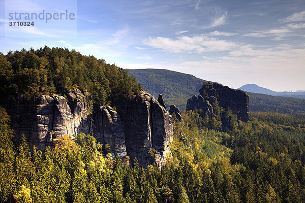 Felsenlandschaft  Sächsische Schweiz  Sachsen  Deutschland  Europa