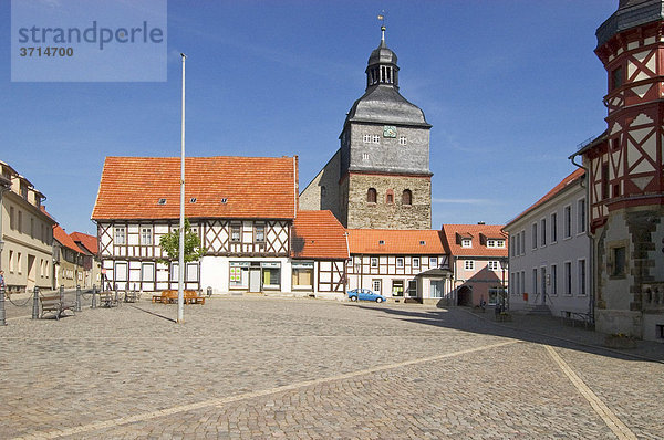 Harzgerode am Harz Sachsen-Anhalt Deutschland Marktplatz und Kirche St. Marien