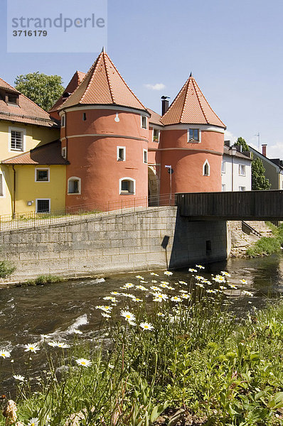 Cham Oberpfalz Bayern Deutschland Biertor über dem Regen