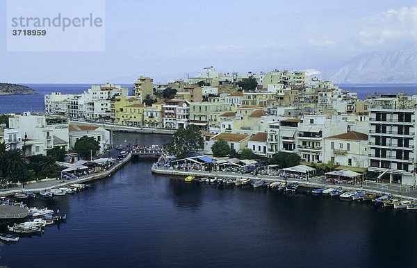 Harbour of Agios Nikolaos  Crete  Greece