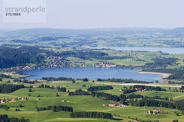 Hopfensee und Forggensee - Blick vom Falkenstein bei Pfronten im Ostallgäu - Bayern