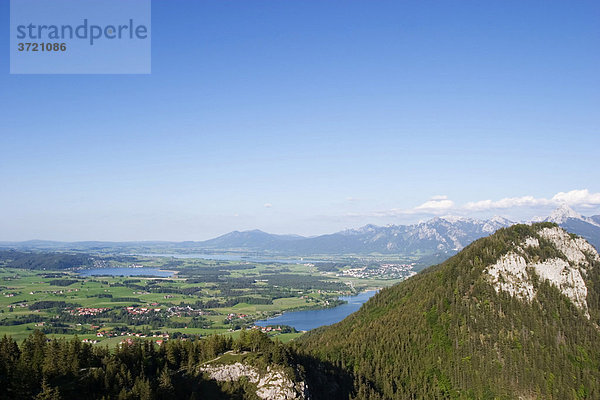 Hopfensee Weißensee und Forggensee - Blick vom Falkenstein bei Pfronten im Ostallgäu - Bayern