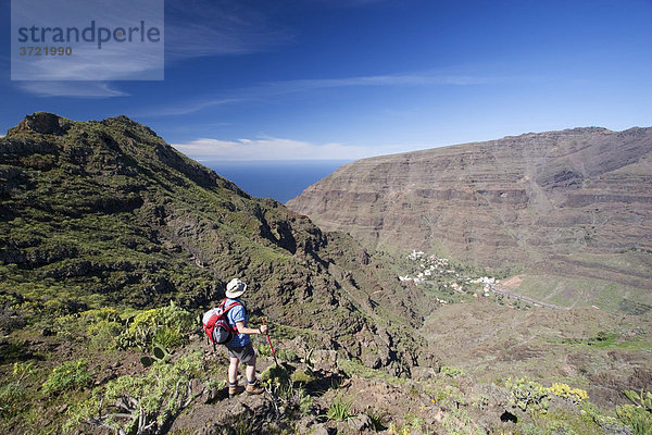 Wandern über dem Valle Gran Rey La Gomera Kanaren