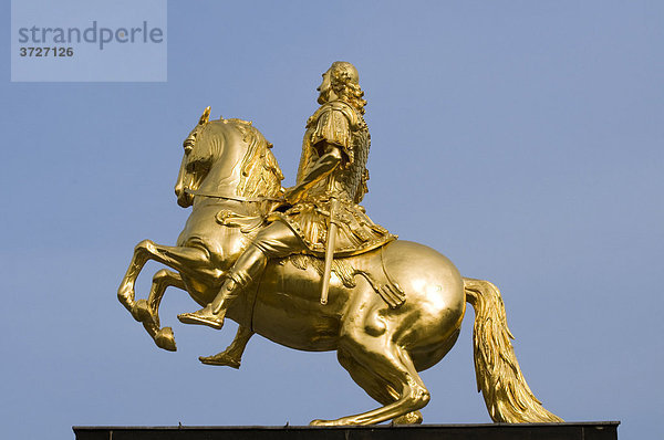 Dresden new town  golden horseman  Friedrich August I. elector of Saxony  August the Strong  Dresden  Saxony  Germany