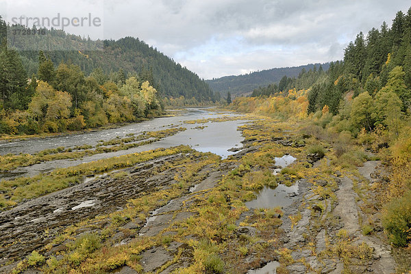 Herbststimmung am Umpqua River  Oregon  USA