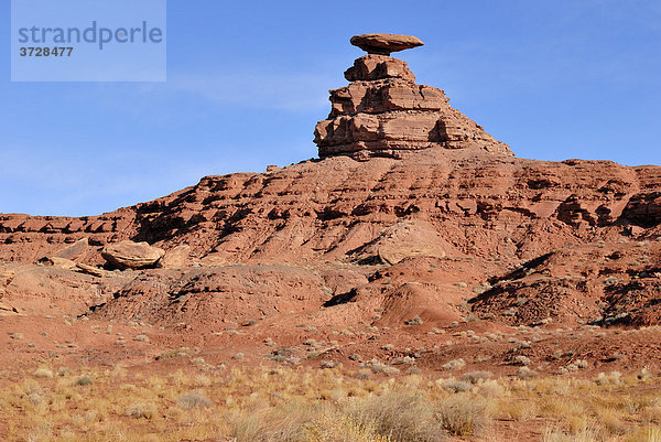 Mexican Hat Rock  Highway 163 nahe Mexican Hat  Utah  USA