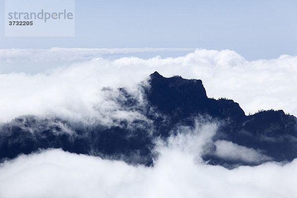 Wolkenmeer im Nationalpark Caldera de Taburiente  La Palma  Kanarische Inseln  Kanaren  Spanien Caldera de Taburiente Nationalpark