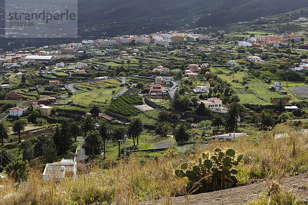 Blick von Mirador de la ConcepciÛn über BreÒa Alta  La Palma  Kanarische Inseln  Kanaren  Spanien