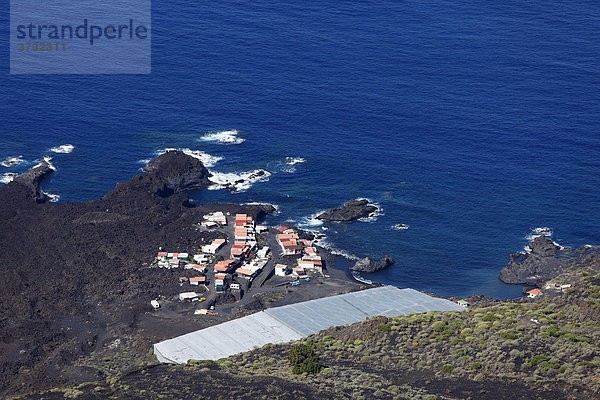 Punta Larga mit Casas del MorrÛn bei Fuencalienta  La Palma  Kanaren  Kanarische Inseln  Spanien  Europa