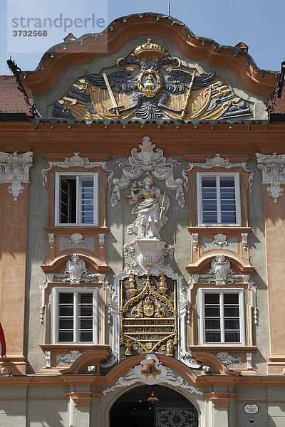 Barockfassade von Rathaus  St. Veit an der Glan  Kärnten  Österreich  Europa