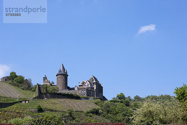 Die Burg Stahleck  Bacharch  Unesco-Welterbe Oberes Mittelrheintal  Bacharach  Rheinland Pfalz  Deutschland  Europa