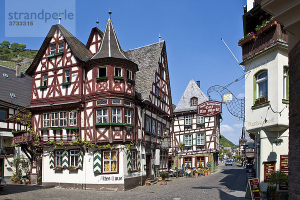 Blick auf das Alte Haus in der Altstadt von Bacharch  Unesco-Welterbe Oberes Mittelrheintal  Bacharach  Rheinland Pfalz  Deutschland  Europa