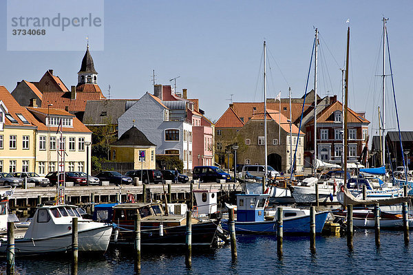 The harbour in Faaborg  Funen  Denmark  Europe