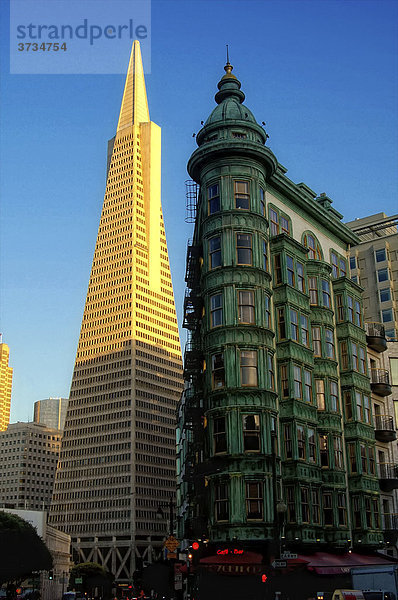 Transamerica Pyramid und Sentinel Building  San Francisco  USA  Nordamerika