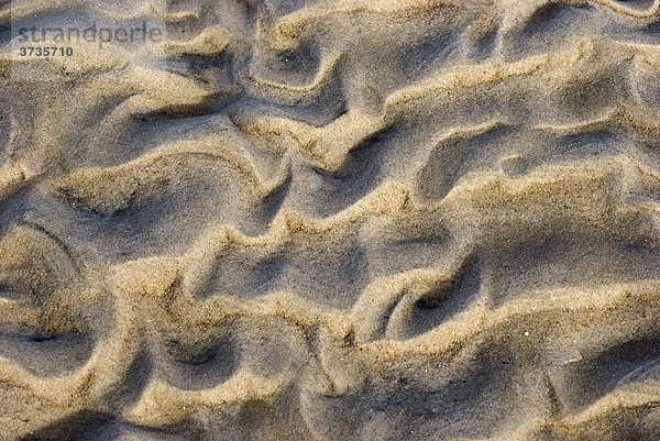 Sandstrukturen  durch Wellen und Wind erzeugt  Nordsee  Dänemark  Europa
