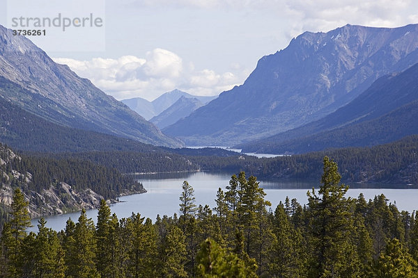 Blick über den Lindeman See  hinten der Bennett See  Chilkoot Pass  Chilkoot Trail  Yukon  Britisch-Kolumbien  Kanada