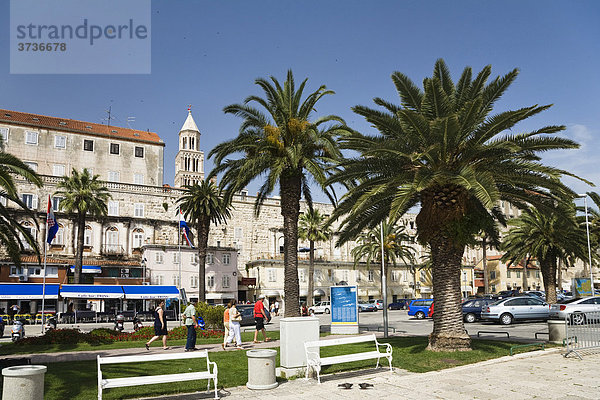 Uferpromenade Riva in Split  Dalmatien  Kroatien  Europa