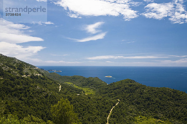 Küstenlandschaft  Insel Mljet  Dubrovnik-Neretva  Dalmatien  Kroatien  Europa