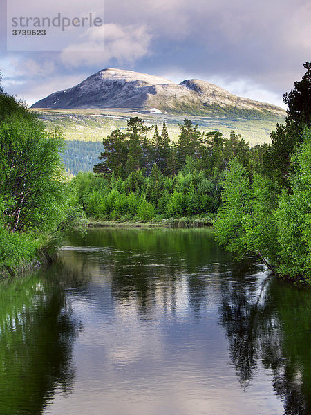 Atna Fluss und Berge im Rondane-Nationalpark  Norwegen  Skandinavien  Nordeuropa